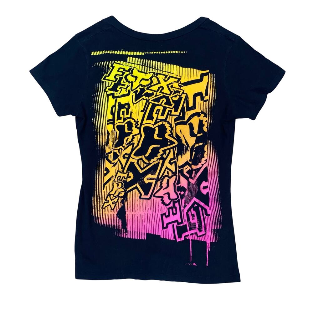 Fox Grunge V-Neck Tee, Women’s Large - Picture 2 of 9